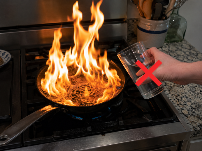 Water wrong move grease fire